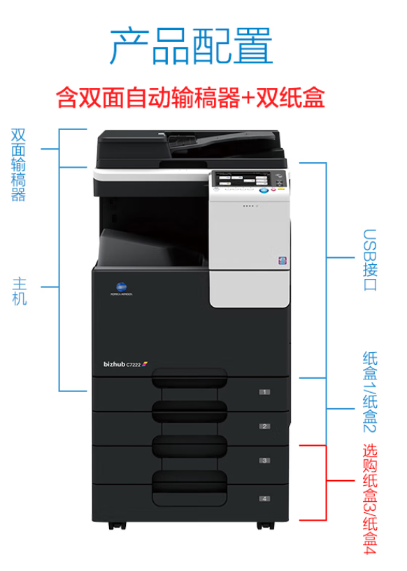 多功能一体机 柯尼卡美能达/KONICAMINOLTA bizhub C7222